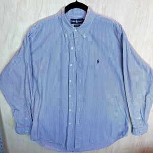 Men's Ralph Lauren Blake Long Sleeve Button Down - Size L - Blue Plaid